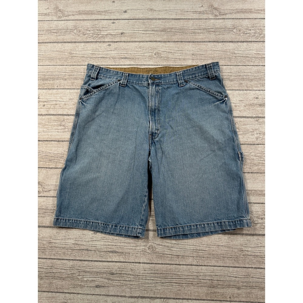 Levi's Carpenter Shorts Mens 40 Blue Denim Superior Fit Cotton Signature Utility